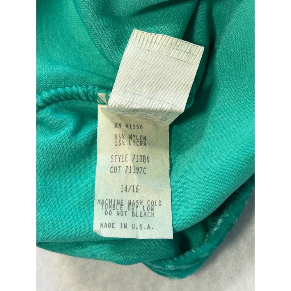 Jenni Rose Body Basics Kids Green Crushed Velvet Leotard Dance Gymnastics 14-16 - Picture 6 of 6